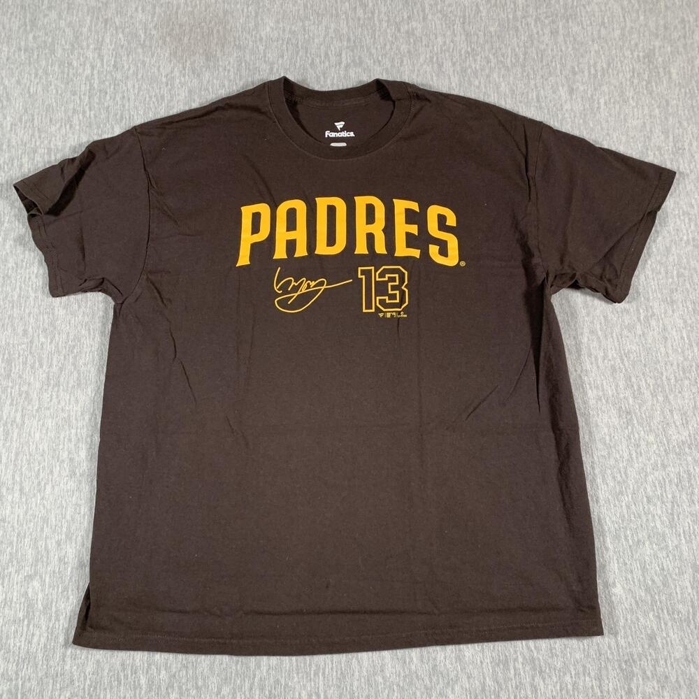 San Diego Padres Shirt Mens XL Brown MLB Baseball Manny Machado 13 T-Shirt Tee